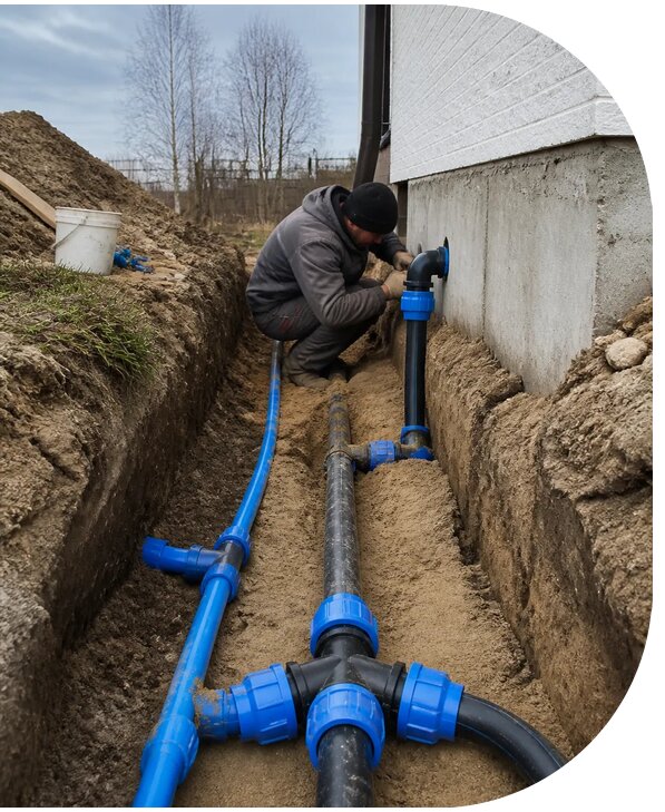Монтаж наружного водопровода на участке под ключ в Воткинске